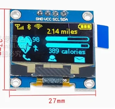 شاشة OLED 0.96 إنش 128×64