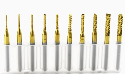 طقم 10 ريش تفريز PCB تنجستن مطلية